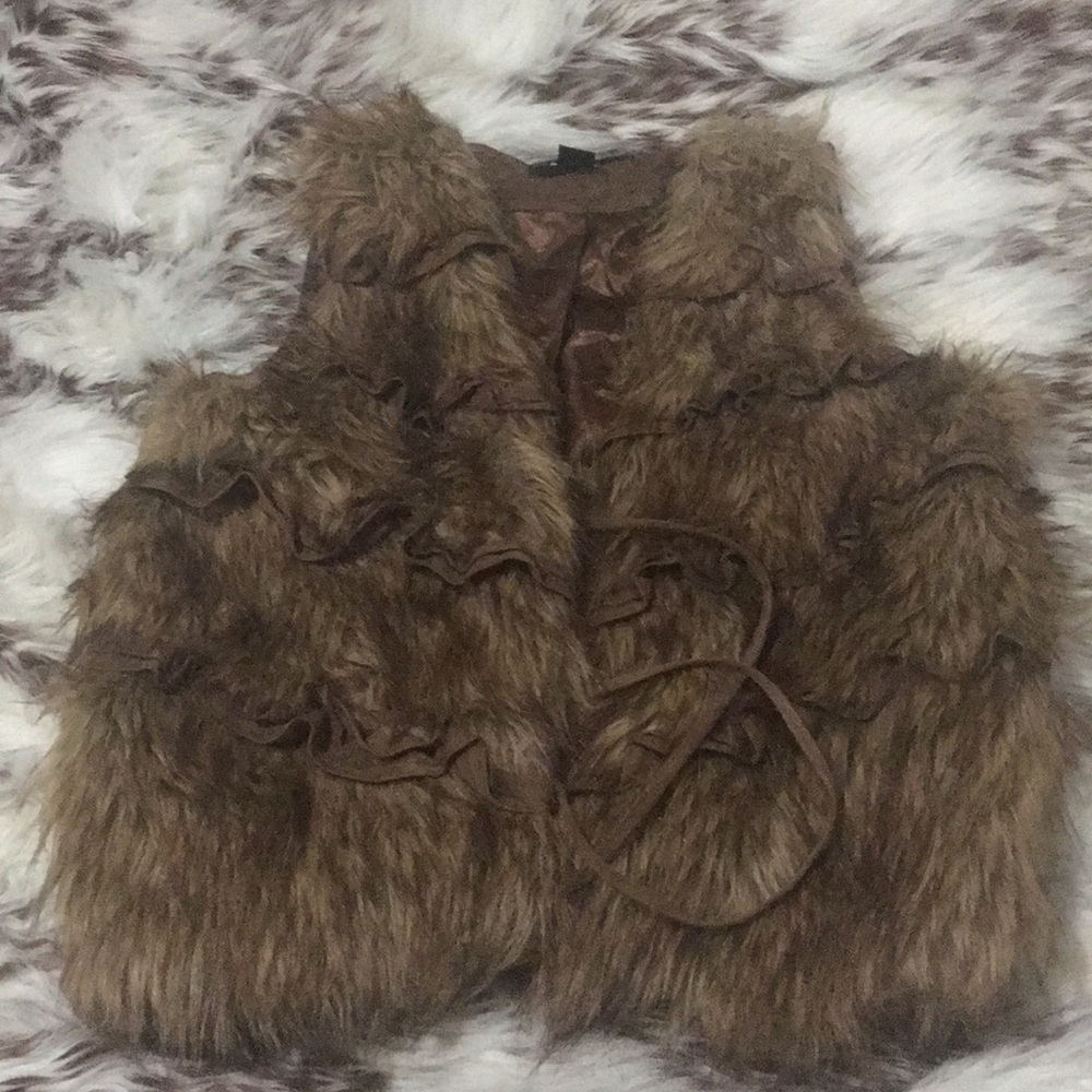 Faux Fur and Suede Vest